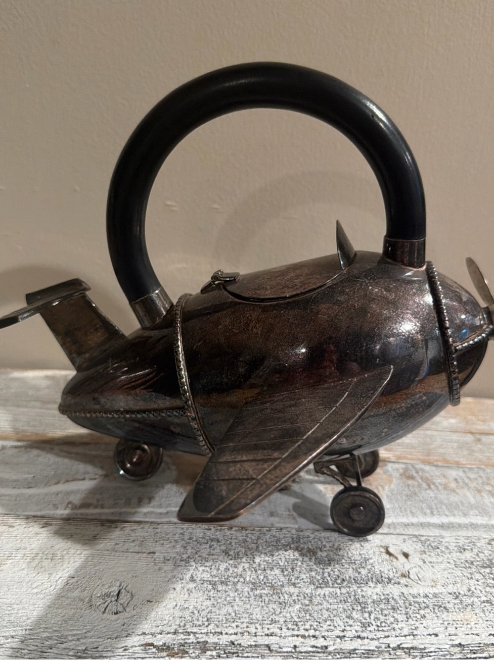 Pottery Barn Teapot silver plated